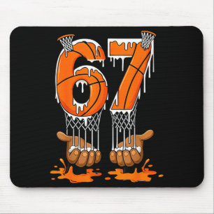 Basketball 67 Six Seven Funny Gen Alpha Meme Drip  Mouse Pad