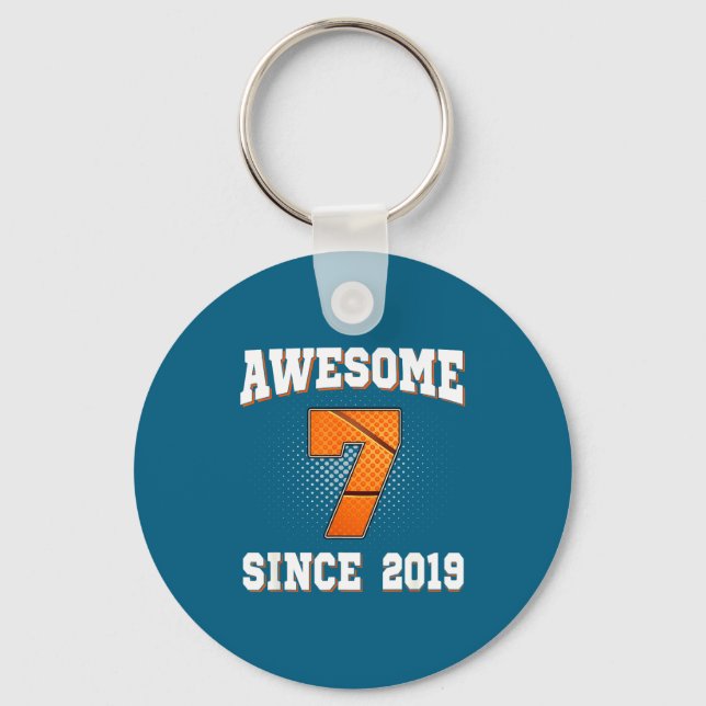 Basketball 7th 2019 7 Old Years Since Humor Keychain (Front)