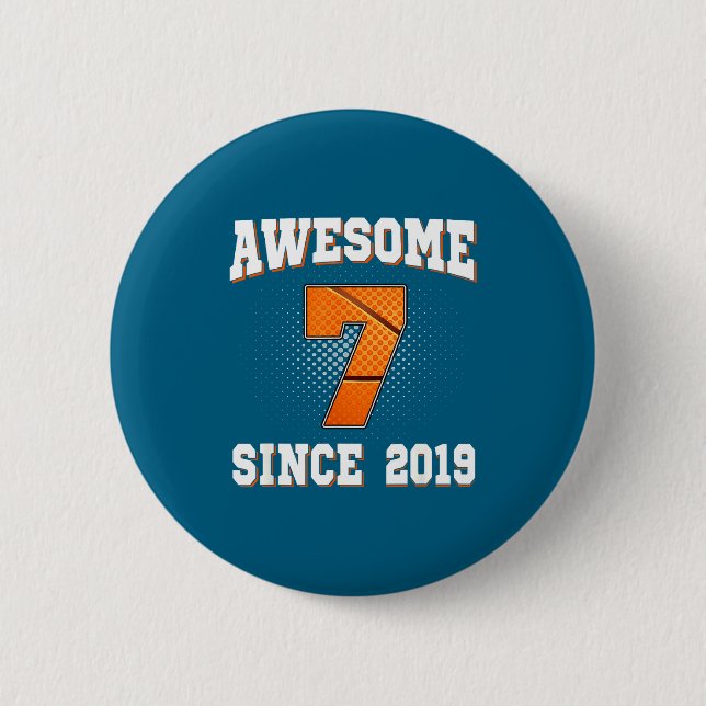 Basketball 7th 2019 7 Old Years Since Smile 2 Inch Round Button (Front)