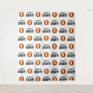 Basketball 8th Birthday Boy Step Repeat Backdrop Tapestry