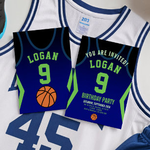 Basketball 9 Birthday Invitation 