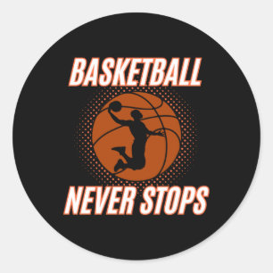 Basketball 9 classic round sticker