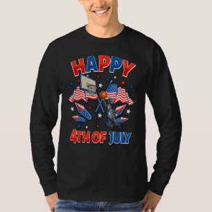 Basketball Abraham Lincoln 4th Of July Boy Men Ame T-Shirt