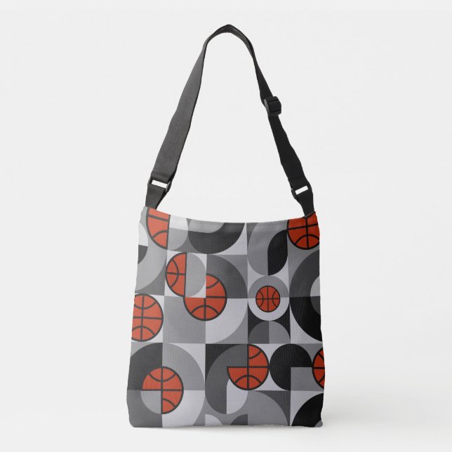 Basketball Abstract Geometric art Crossbody Bag (Front)
