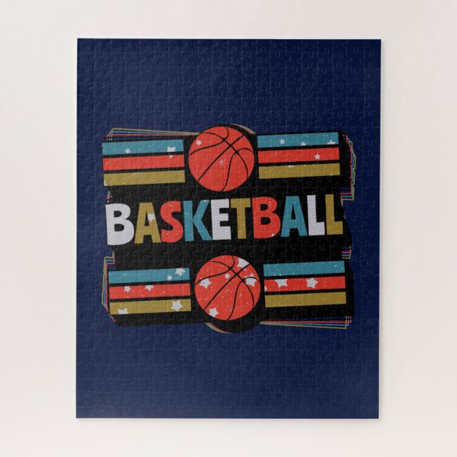 Basketball Abstract Word Art - Minimalist Jigsaw Puzzle (Vertical)