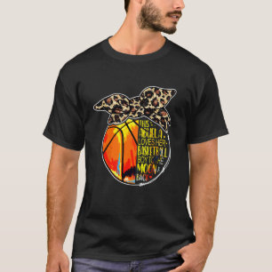 Basketball Abuela Vintage Leopard Messy Bun T-Shirt