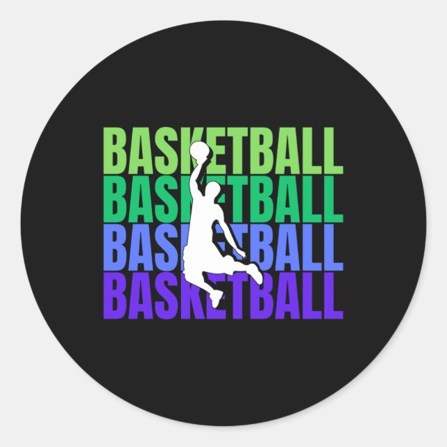 Basketball Active  Classic Round Sticker (Front)