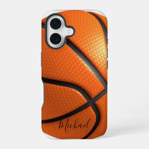 Basketball Add Your Name Customizable iPhone 16 Case