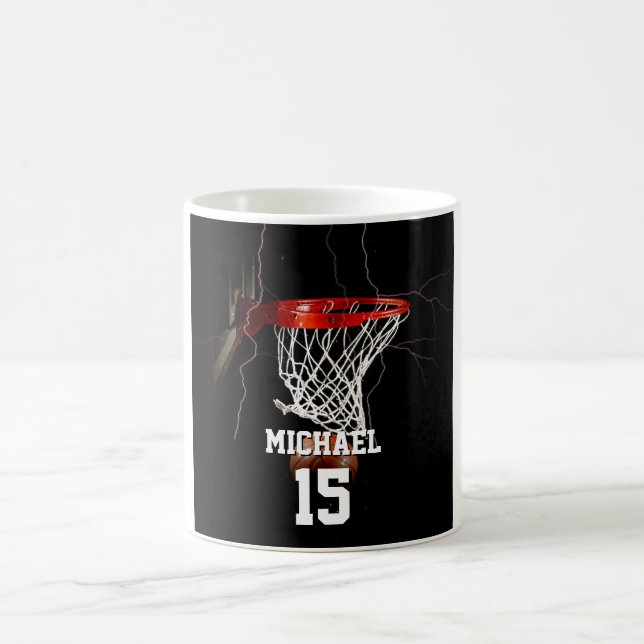 Basketball Add Your Name & Number Coffee Mug (Center)