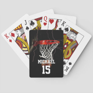 Basketball Add Your Name & Number Playing Cards