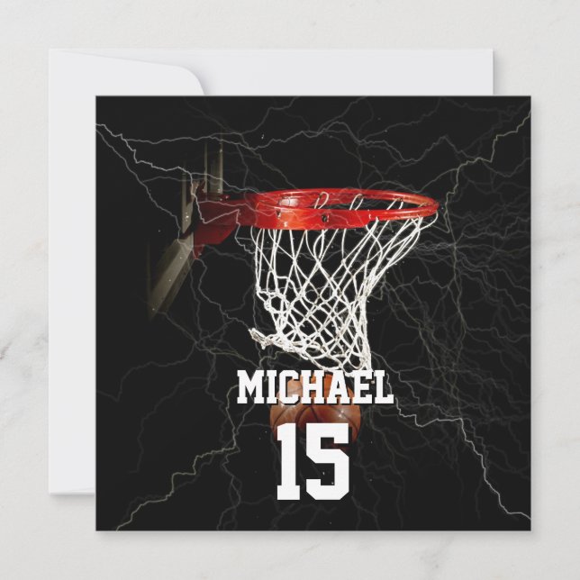 Basketball Add Your Name & Number Pop Art Holiday Card (Front)