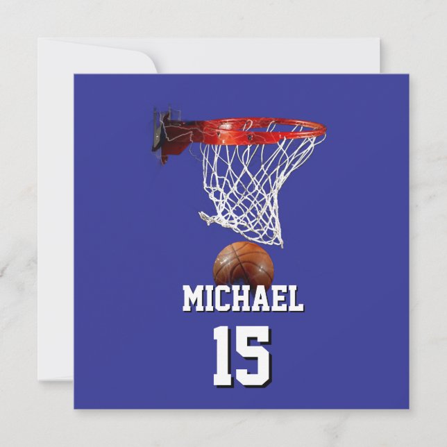 Basketball Add Your Name & Number Pop Art Holiday Card (Front)