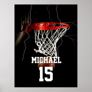 Basketball Add Your Name & Number Poster