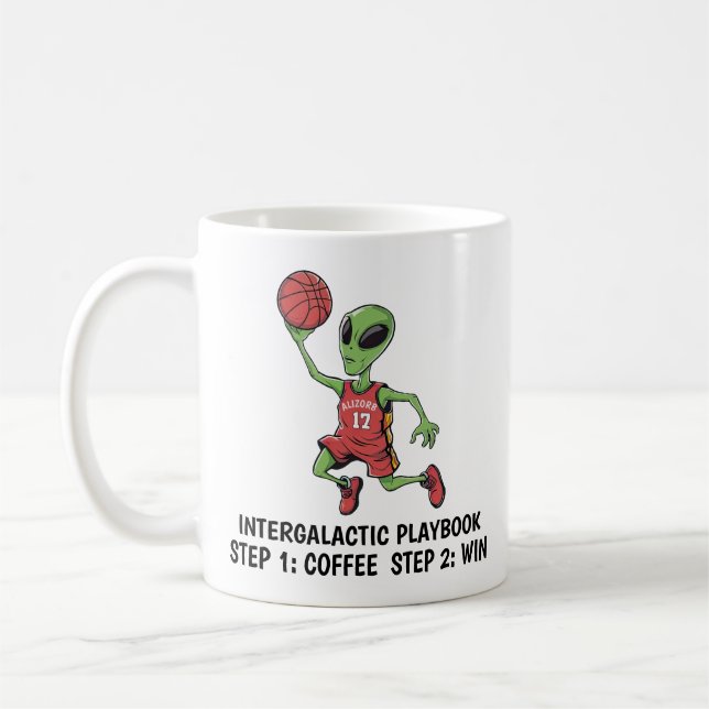 Basketball Alien Coffee Mug (Left)