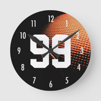 Basketball All Star Custom Number Sport Theme Round Clock