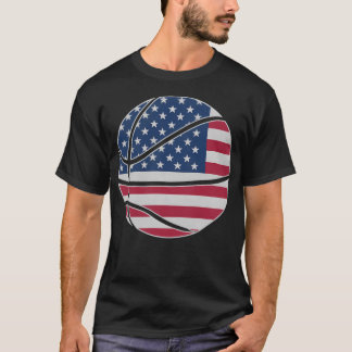 Basketball Amarican Flag Funny American Basketball T-Shirt