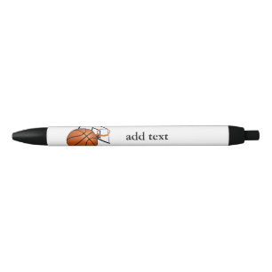Basketball and Hoop Blue Ink Pen