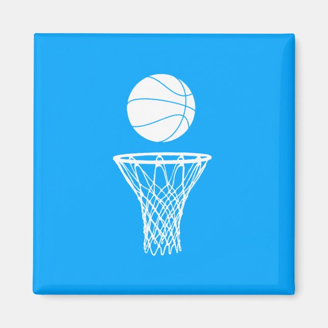 Basketball and Hoop Magnet Blue (Front)