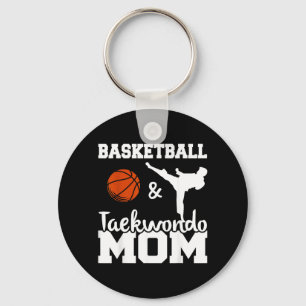 Basketball and Taekwondo Mom Basketball Player Keychain