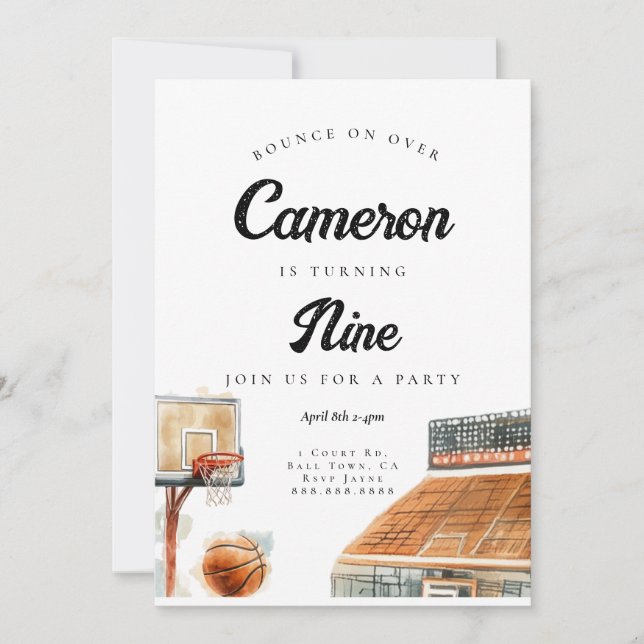 Basketball Anniversaire Invitation pour garçons (Devant)