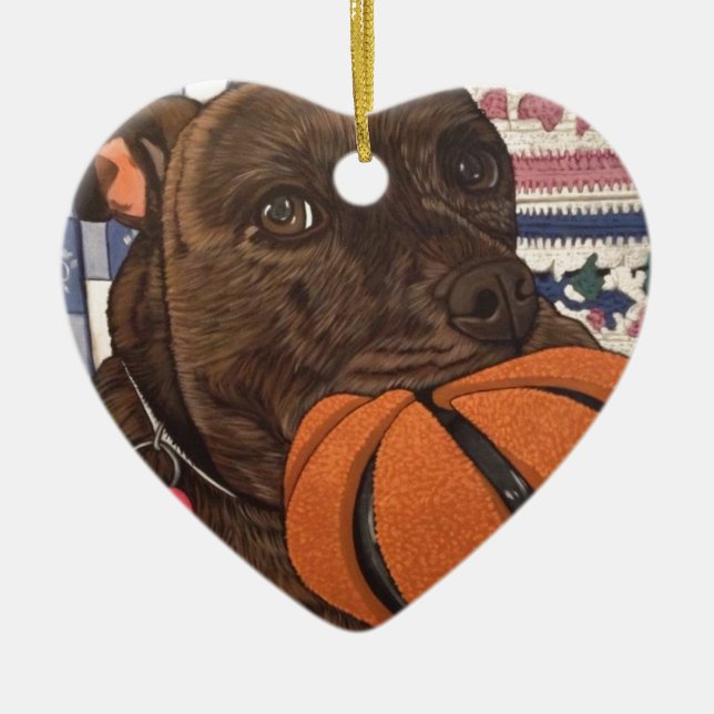 Basketball anyone? ceramic ornament (Front)