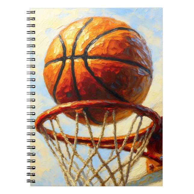Basketball Art Notebook - Sports Design Journal (Front)