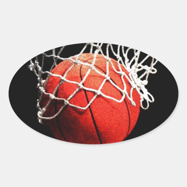 Basketball Art Oval Sticker (Front)