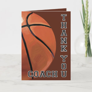 Basketball Art Thank You Coach Card