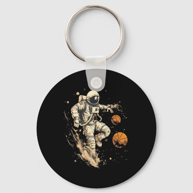 Basketball Artwork Astronaut Bball Player Splash D Keychain (Front)