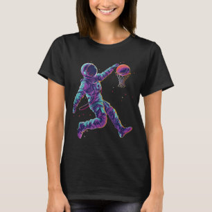 Basketball Artwork Astronaut Slam Dunk Bball Playe T-Shirt