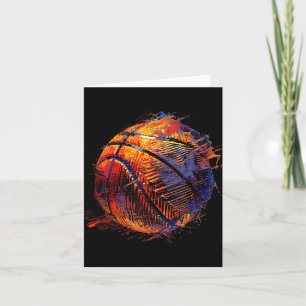 Basketball Artwork Basketball Hoop Drawing Bball P Card