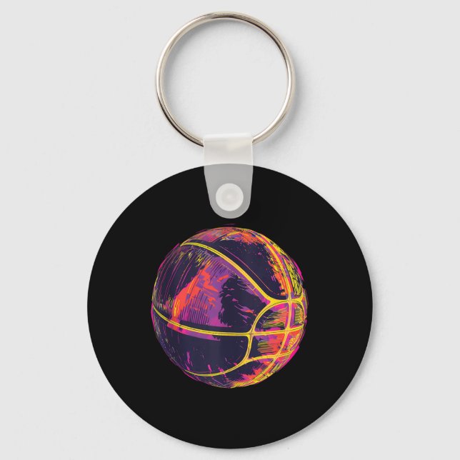 Basketball Artwork Basketball Lover Bball Player D Keychain (Front)