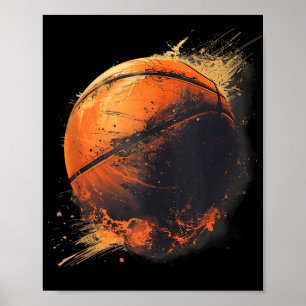 Basketball Artwork Basketball Lover Drawing Waterc Poster