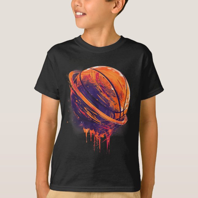 Basketball Artwork Basketball Lover Planet Waterco T-Shirt (Front)