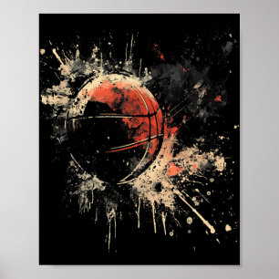 Basketball Artwork Basketball Lover Watercolor Dra Poster