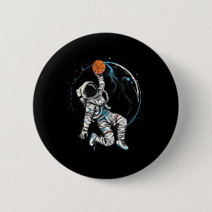Basketball Artwork Basketball Player Astronaut Dra 2 Inch Round Button