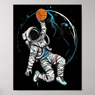 Basketball Artwork Basketball Player Astronaut Dra Poster