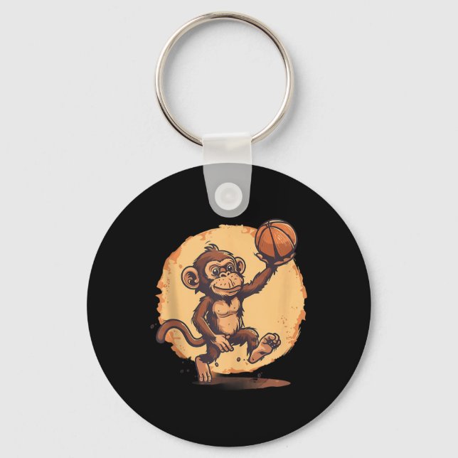 Basketball Artwork Basketball Player Drawing Cute  Keychain (Front)