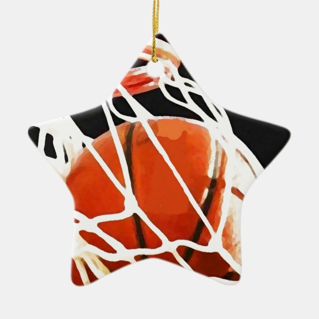 Basketball Artwork Ceramic Ornament (Front)