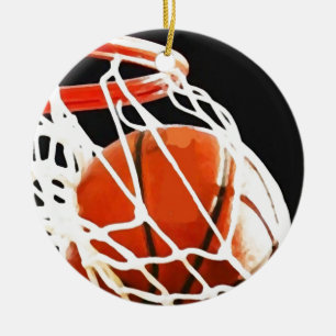 Basketball Artwork Ceramic Ornament