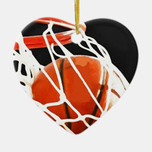 Basketball Artwork Ceramic Ornament