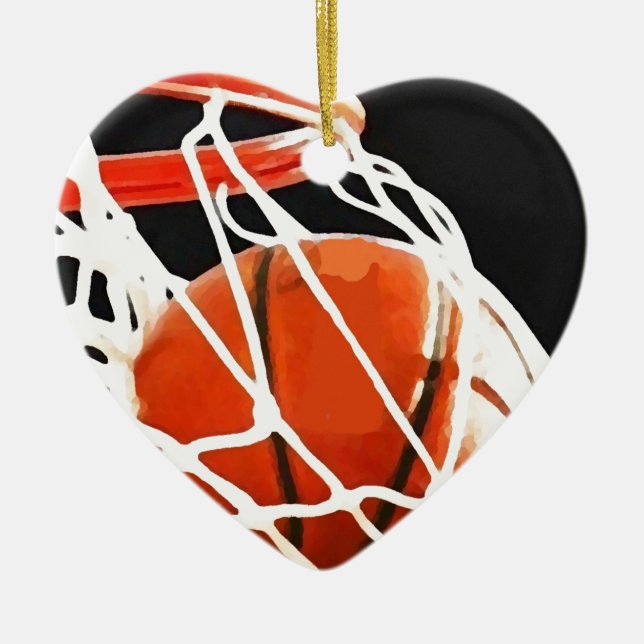 Basketball Artwork Ceramic Ornament (Front)