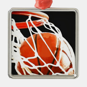 Basketball Artwork Metal Ornament