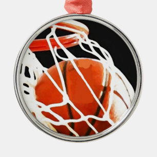 Basketball Artwork Metal Ornament