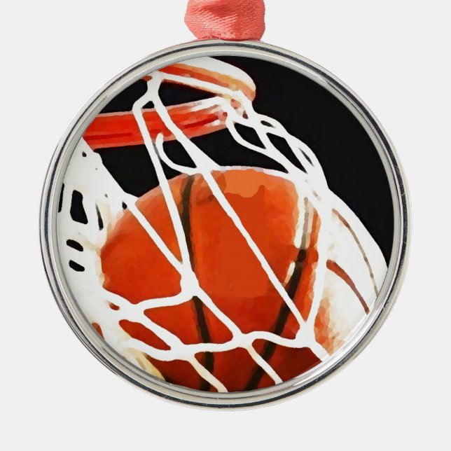 Basketball Artwork Metal Ornament (Front)
