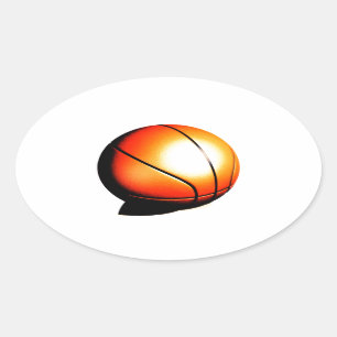 Basketball Artwork Oval Sticker
