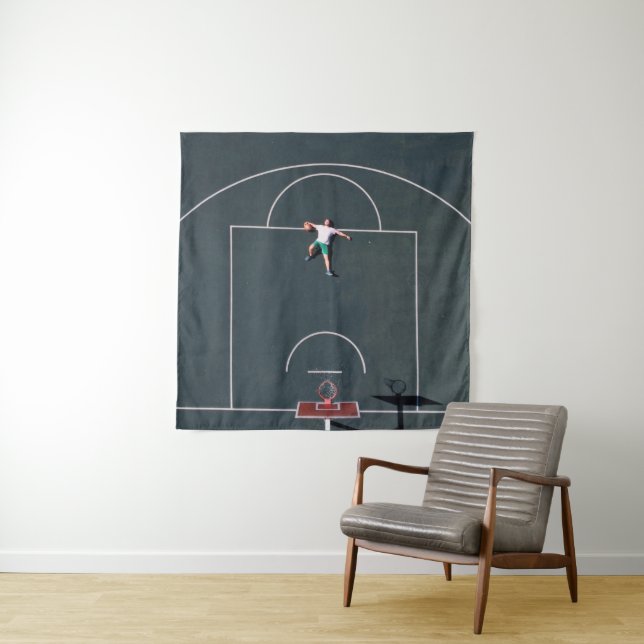 Basketball Artwork Tapestry (In Situ)