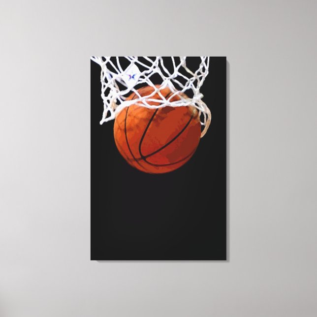 Basketball Artwork Wrapped Canvas - 3 Canvases Set (Front)