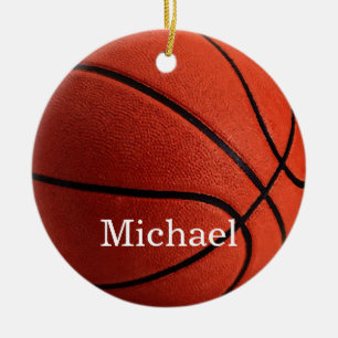 Basketball Artwork Your Name Custom Ceramic Ornament