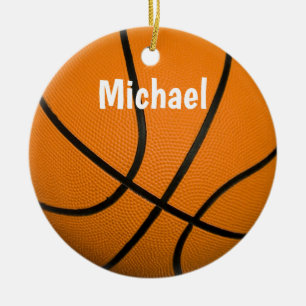 Basketball Artwork Your Name Custom Ceramic Ornament